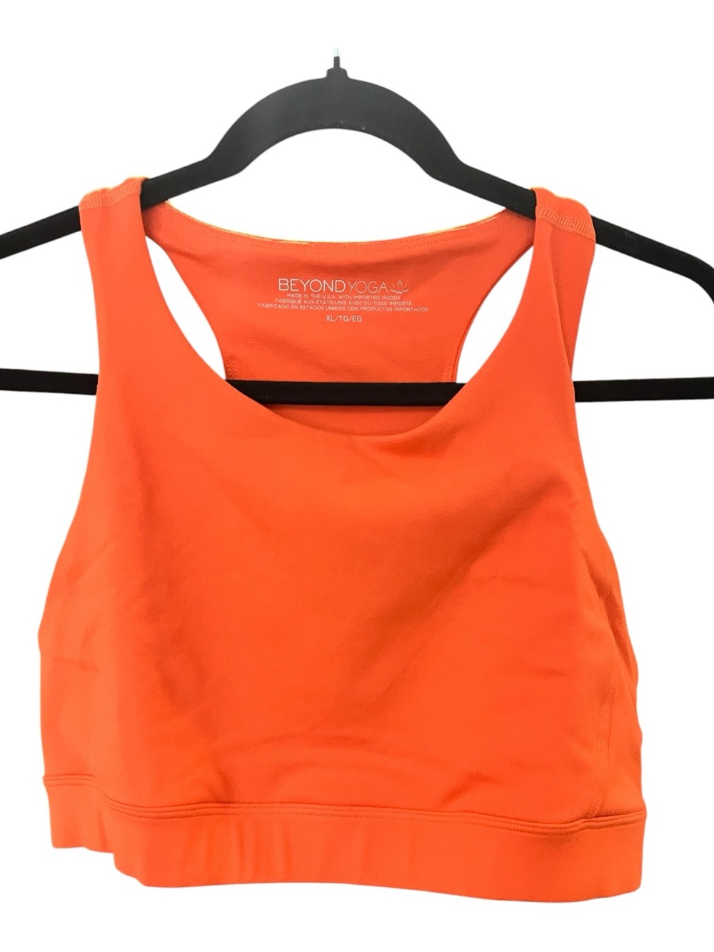 Beyond Yoga Bright Orange High-Neck Racerback Sports Bra